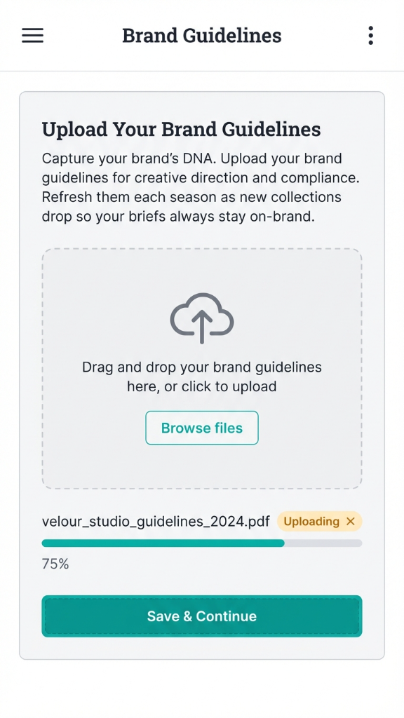 Mobile app interface mockup